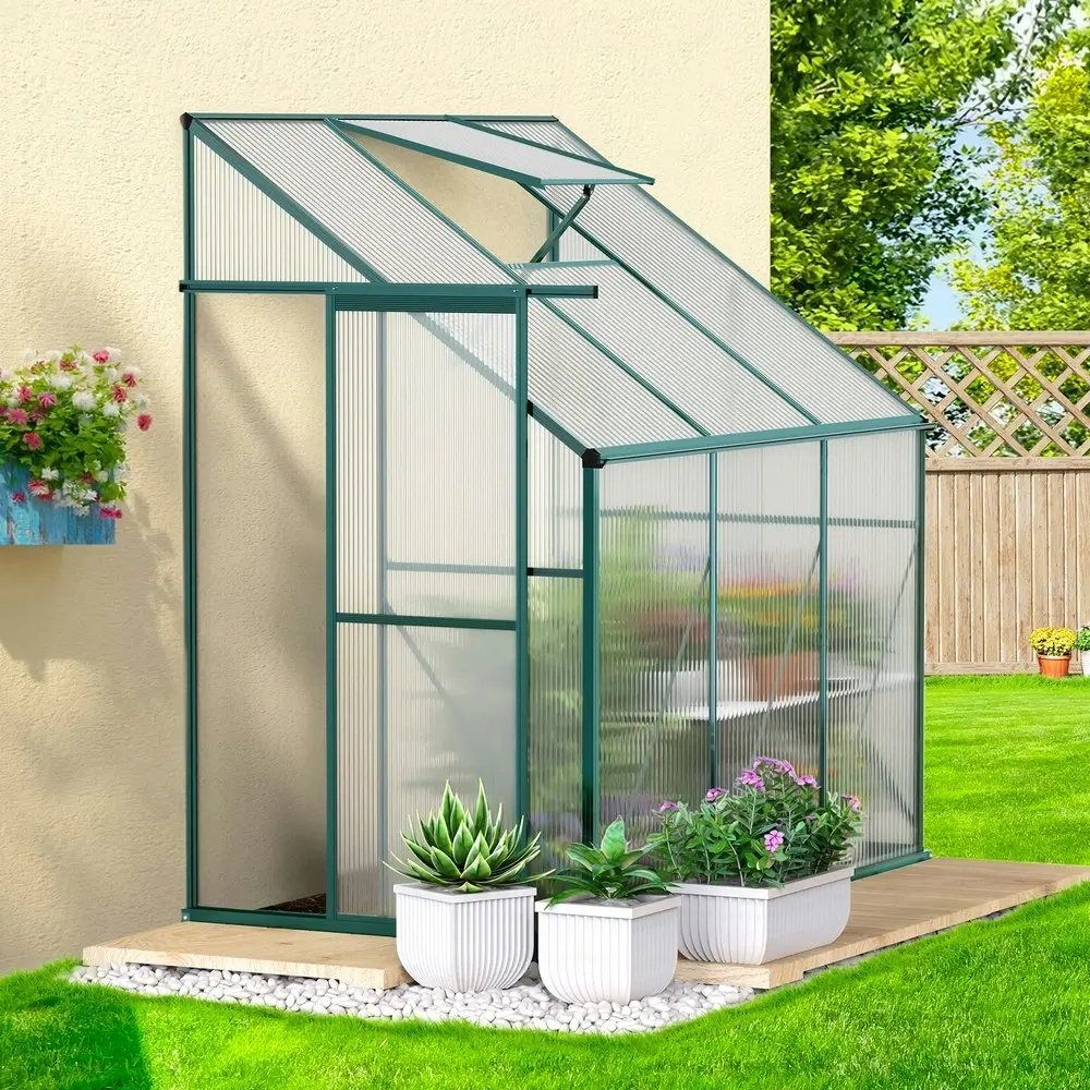 Alfordson Greenhouse Aluminium Polycarbonate Garden Storage Shed 1.9x1.3M