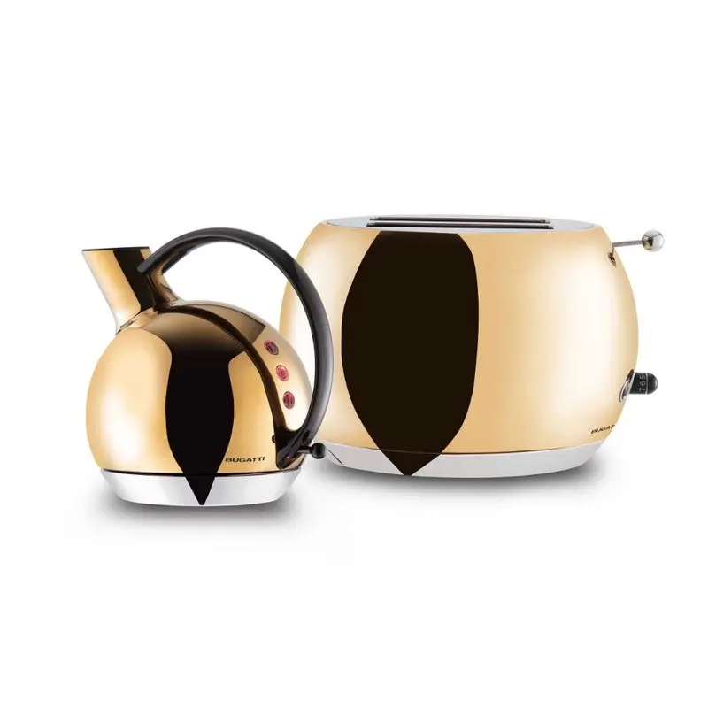 Bugatti Italy Romeo Toaster and Giulietta Kettle Set - Gold