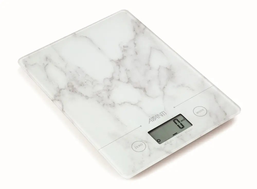 Avanti Compact Digital Kitchen Scale - White Marble