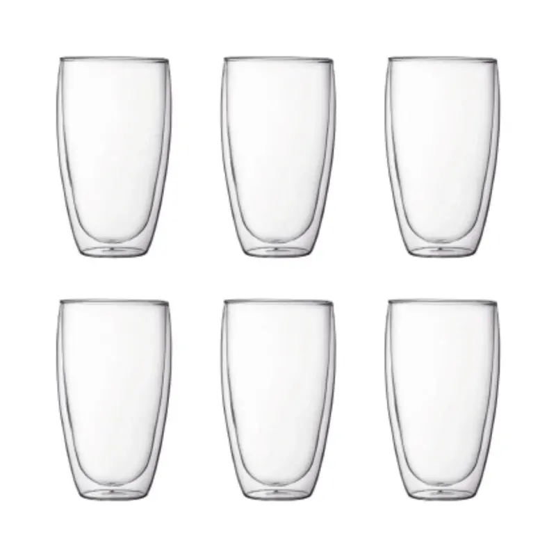 Bodum Pavina Double Wall 450ml Large Glass 6 Piece Set