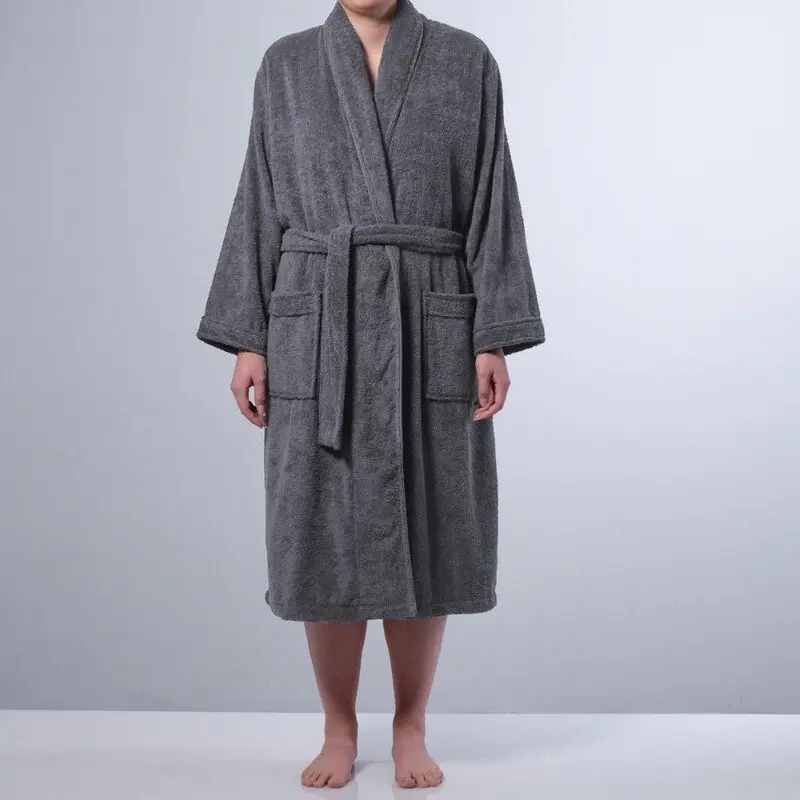 Canningvale Lusso Cotton Terry Medium Bathrobe - Grey