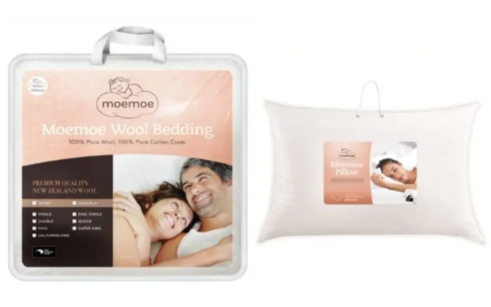 Moemoe 100% New Zealand Wool Duvet Inner - Everyday Weight Queen, With Two Pillows