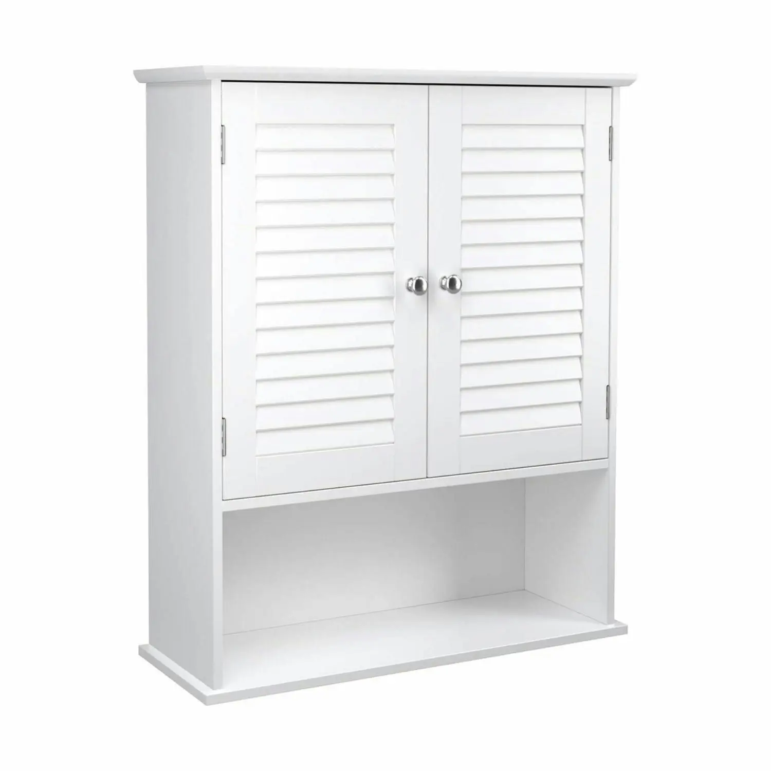 VASAGLE Wall Mounted Storage Cupboard Organiser for Bathroom Kitchen Wall Cabinet - White