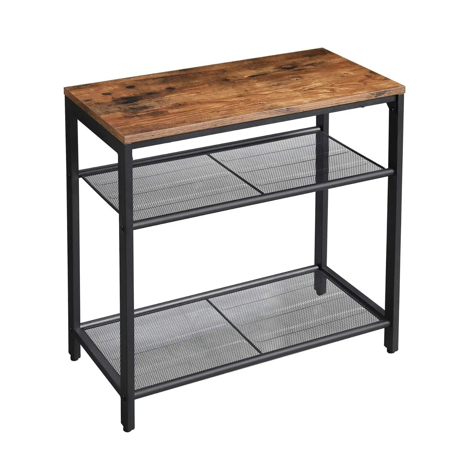 VASAGLE 3-Tier Industrial End Table Accent Table Sofa Coffee Table for Living Room Bedroom Office