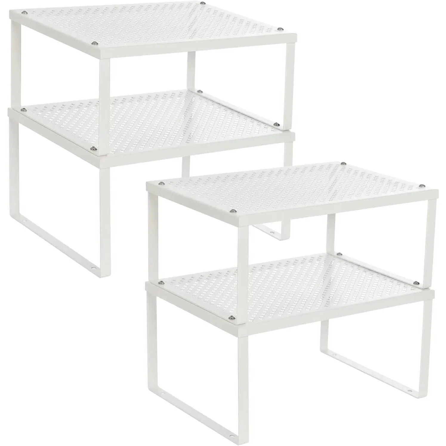 SONGMICS Cabinet Organizer Storage Rack Stand Kitchen Counter Shelf - White