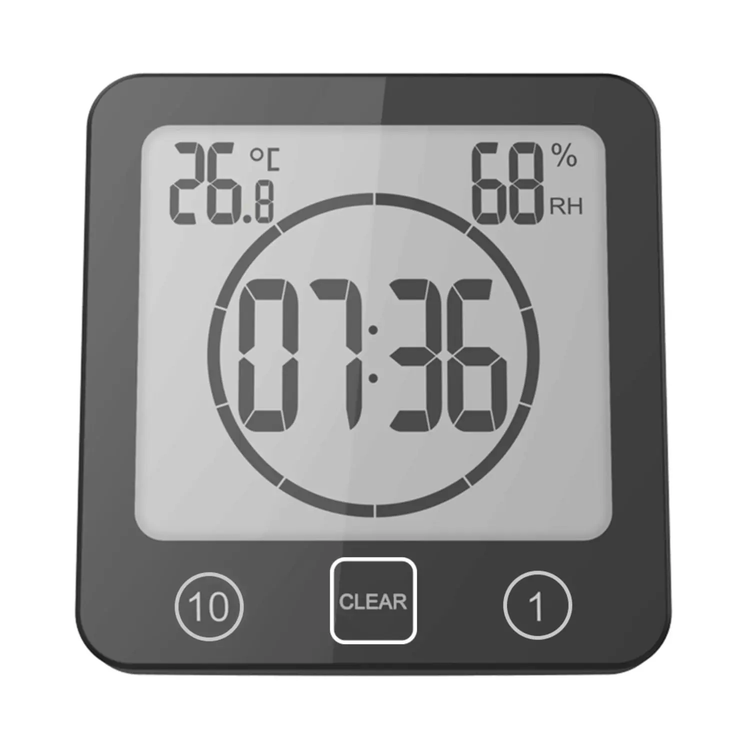 Gominimo Waterproof Digital Alarm Clock Shower Timer - Black