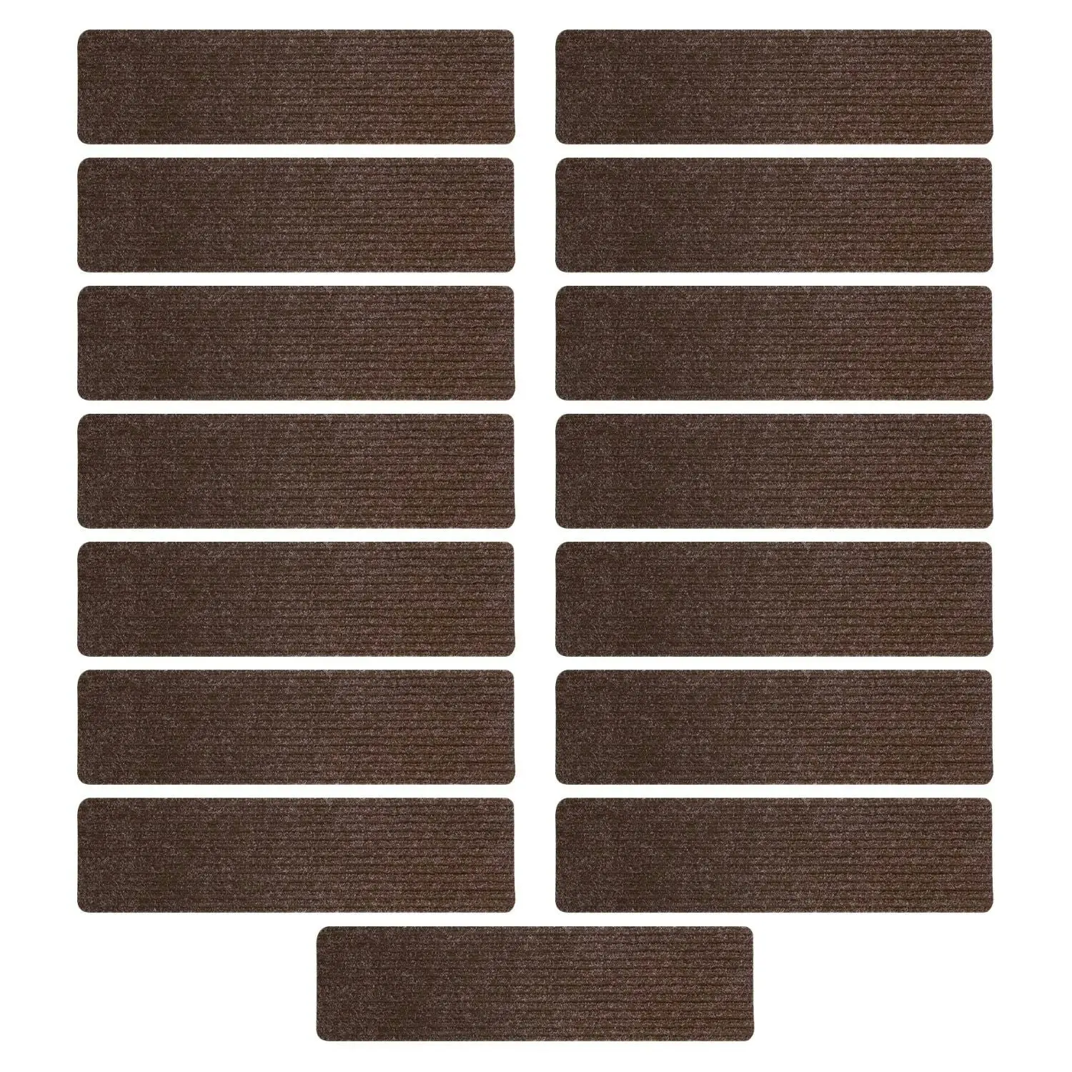 15pcs Gominimo Indoor Non Slip Rugs Carpet Stair Treads - Brown