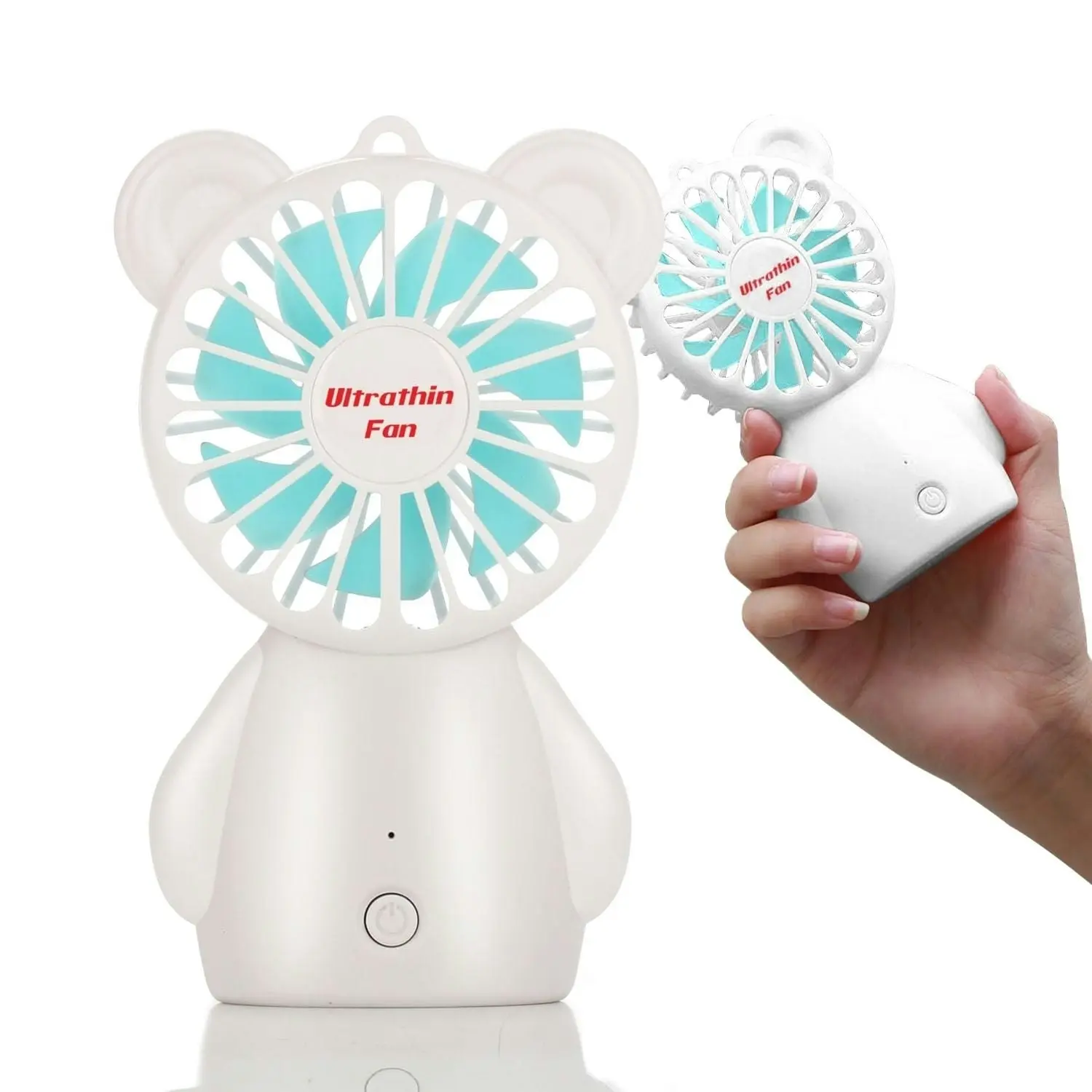 Gominimo Portable Mini Handheld Fan Rechargeable 3 Wind Speeds Adjustable - White