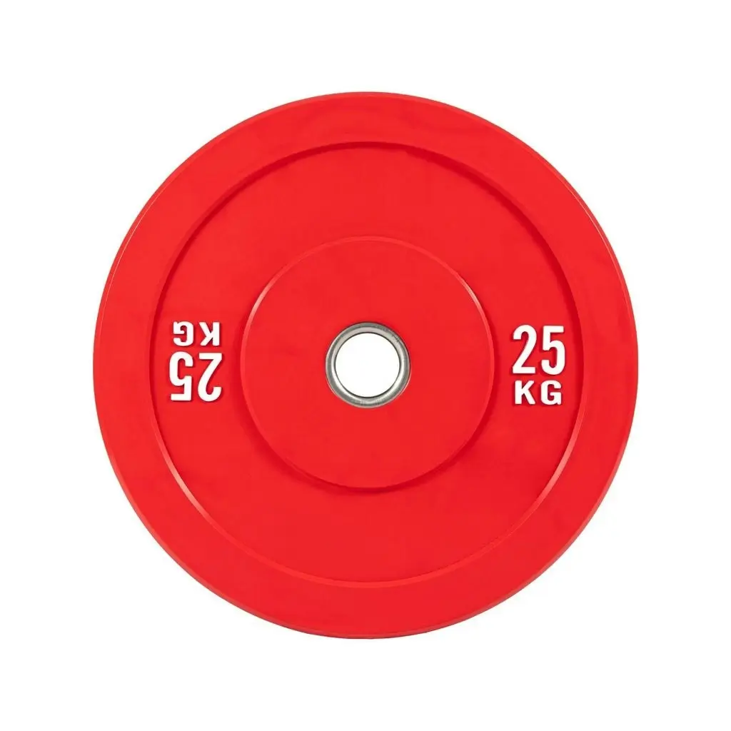 Verpeak Colour Coded Bumper Weight Plate For Olympic Weightlifting 25kg Red