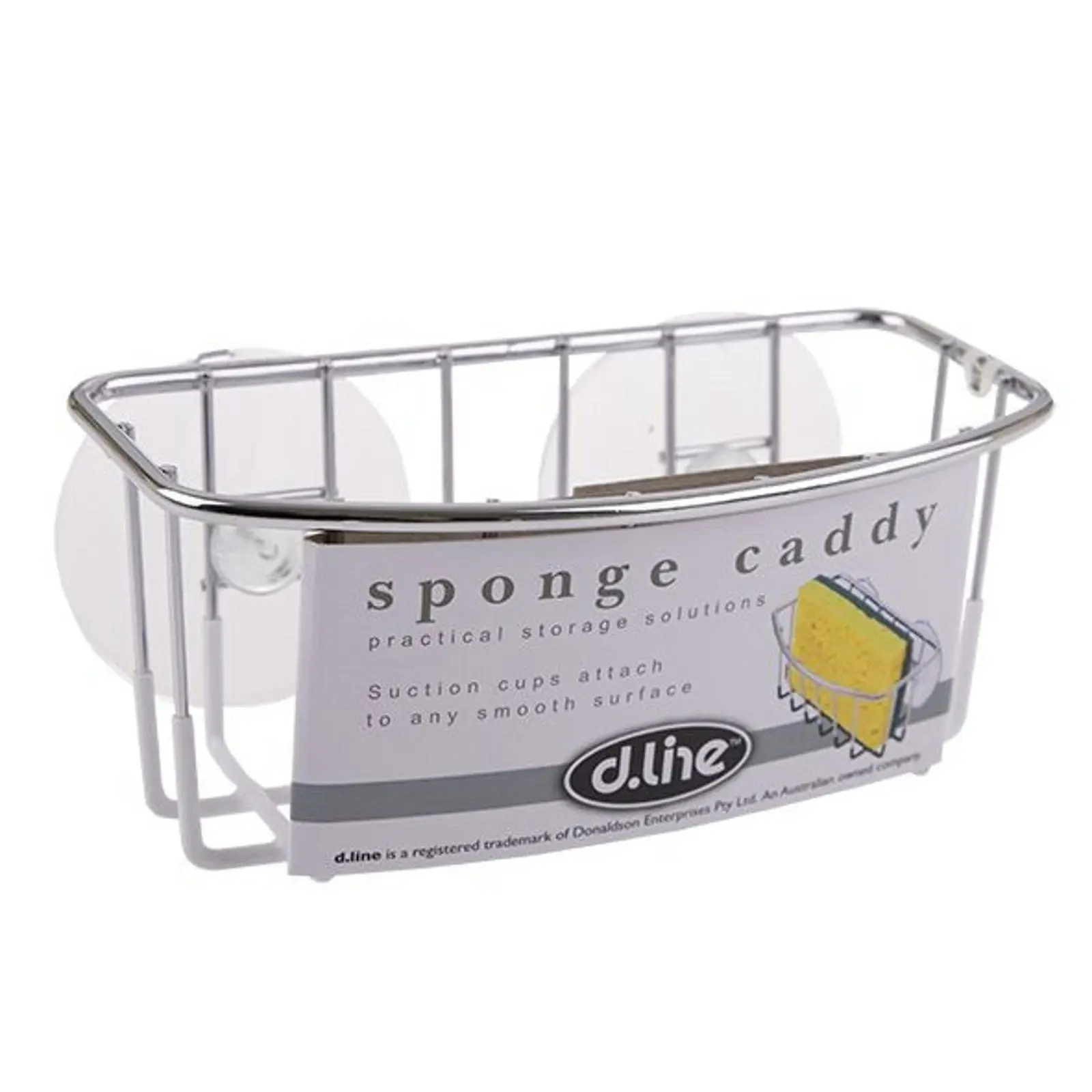 Madesmart High-quality Rust-free Solution D.line Sponge Caddy Chrome/pvc With Suction Cups - White