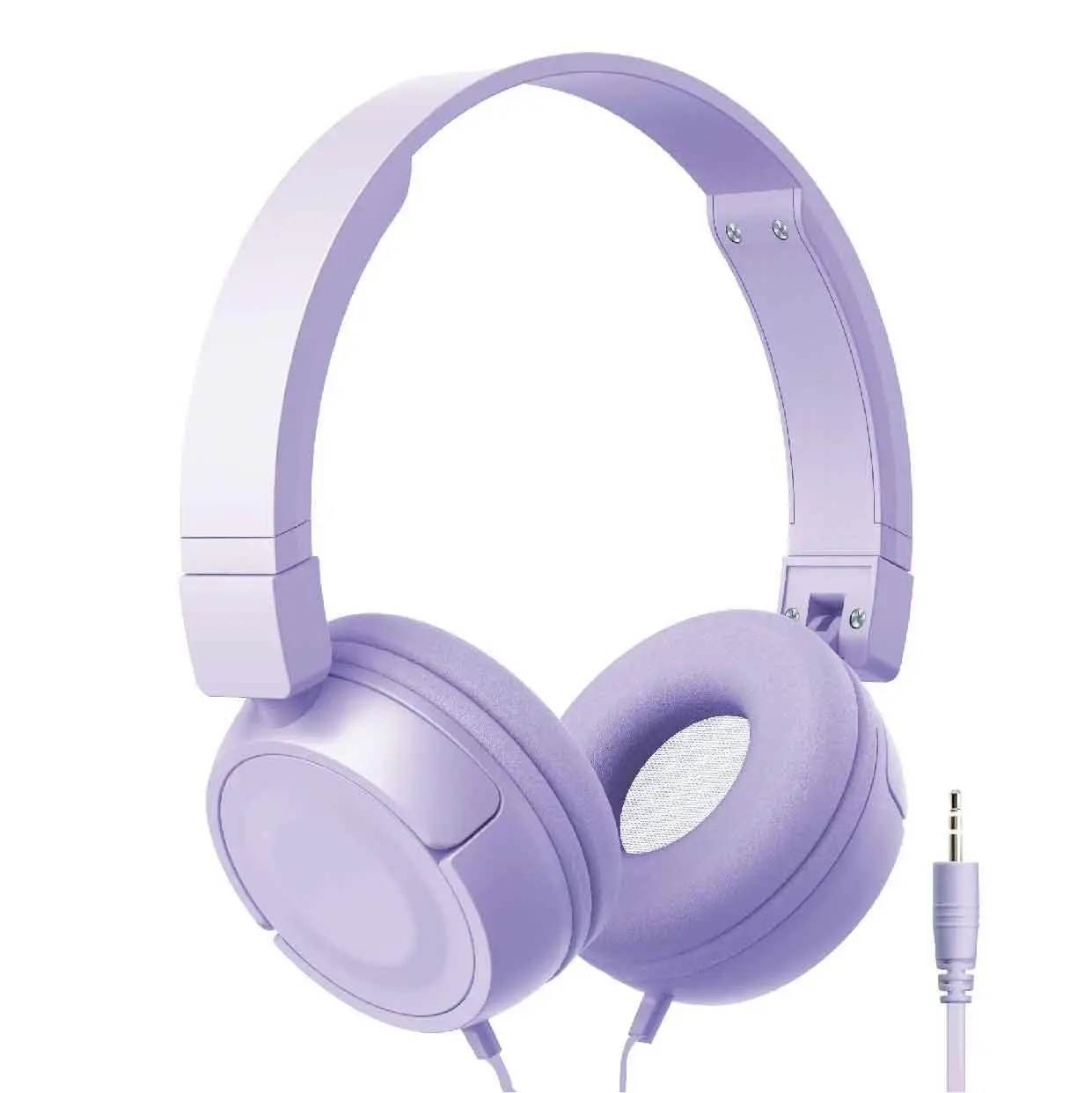 Laser Lilac Over-Ear Wired Headphones - Foldable, AUX, Travel Ready