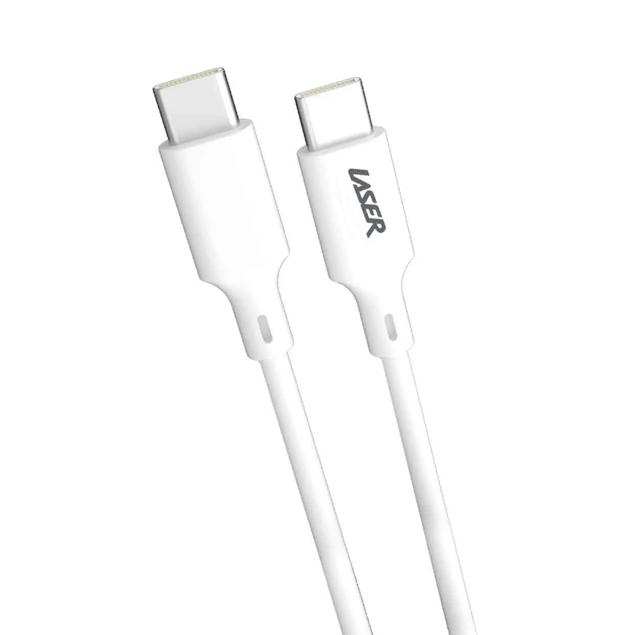 Laser 60W Fast Charging USB-C Cable White 0.5m - Durable & Compact