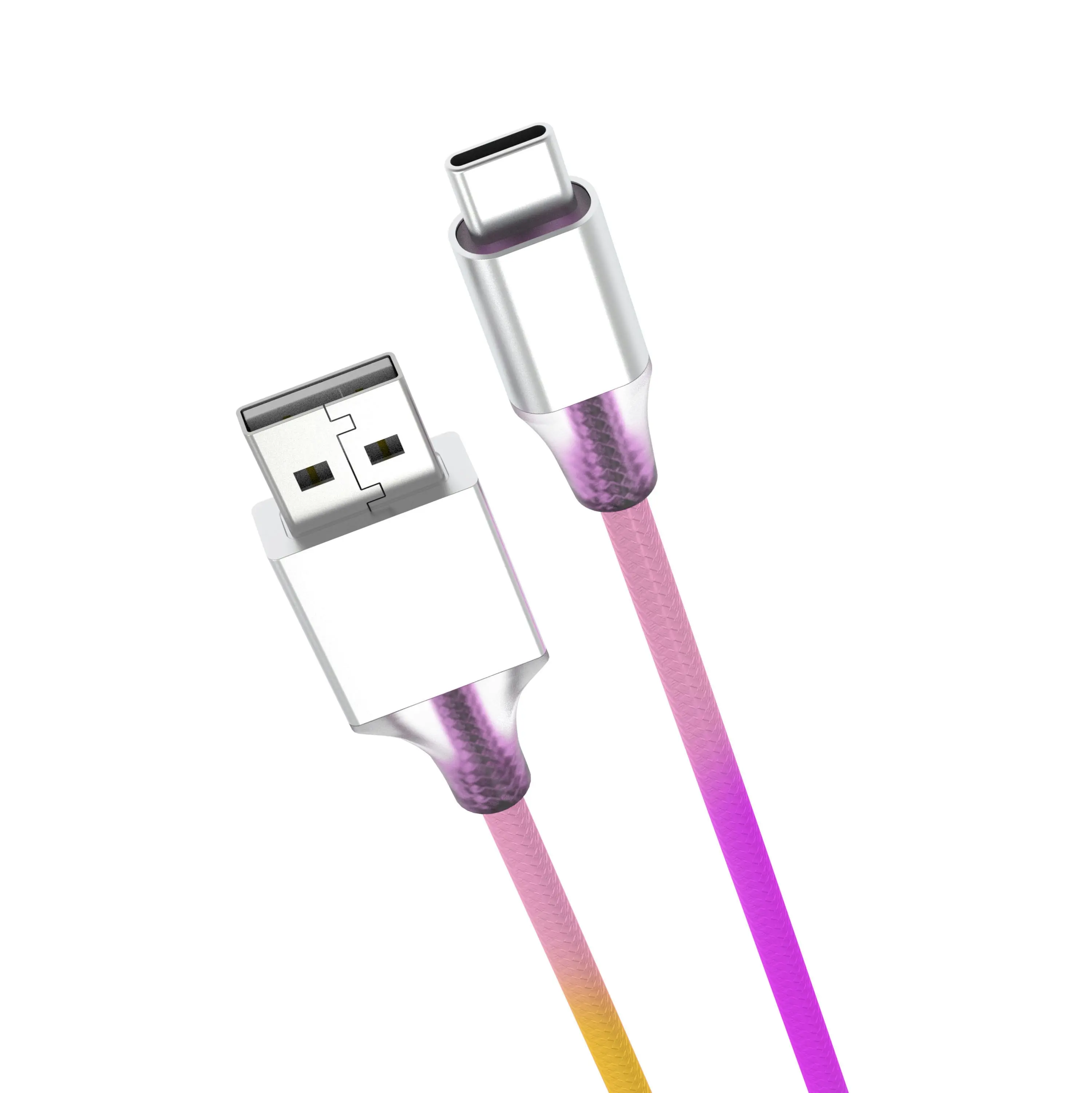 Laser 1M Rainbow TYPE-C Nylon-Braided Charging Cable for Android & iPad