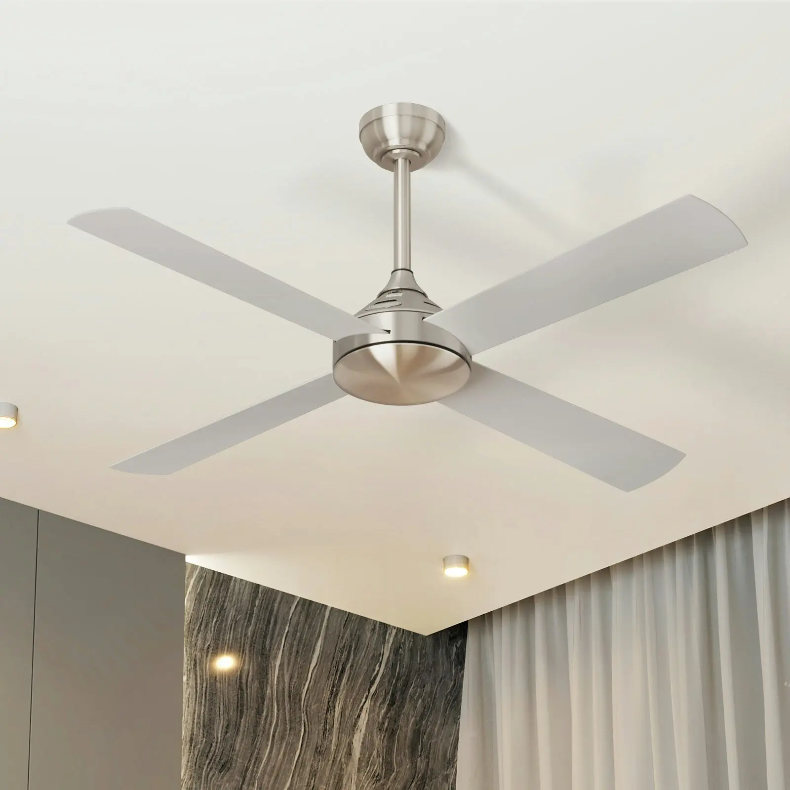 Vevare 52'' Ceiling Fan AC Motor with Remote Control Timer Silver