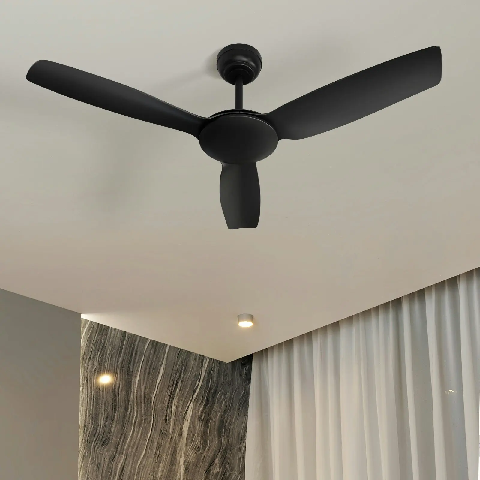 Vevare 52" Ceiling Fan DC Motor With Remote Control Timer 5 Speed Fans Black