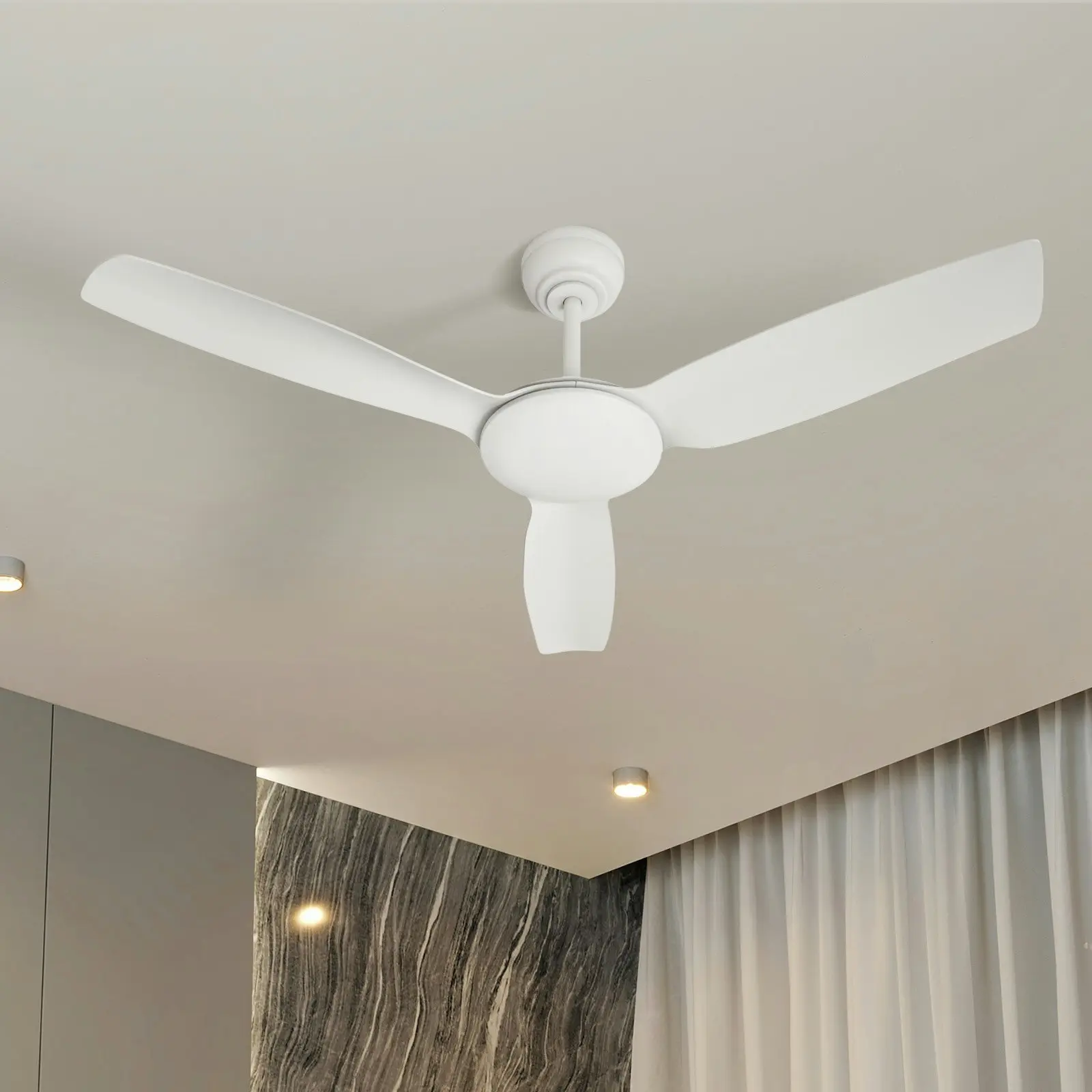 Vevare 52" Ceiling Fan DC Motor With Remote Control Timer 5 Speed Fans White