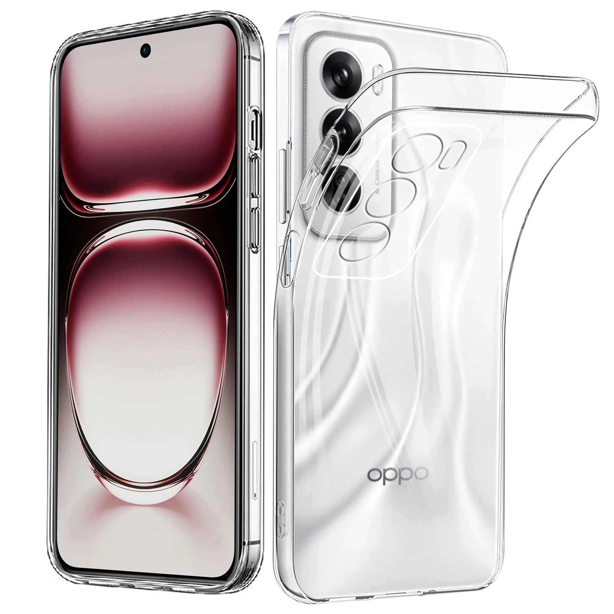 MEZON OPPO Reno12 5G Ultra Slim Crystal Clear Premium TPU Gel Back Case – Shock Absorption, Wireless Charging Compatible