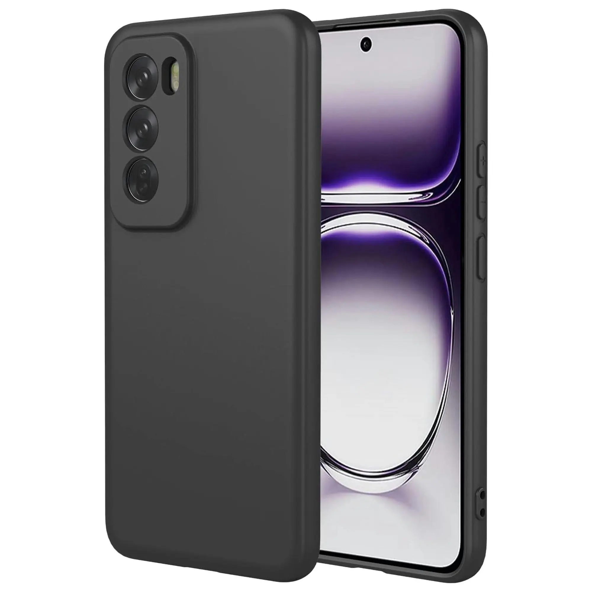 MEZON OPPO Reno12 Pro 5G Ultra Slim Black Premium TPU Gel Back Case – Shock Absorption (OPPO Reno12 Pro 5G, Gel Black)