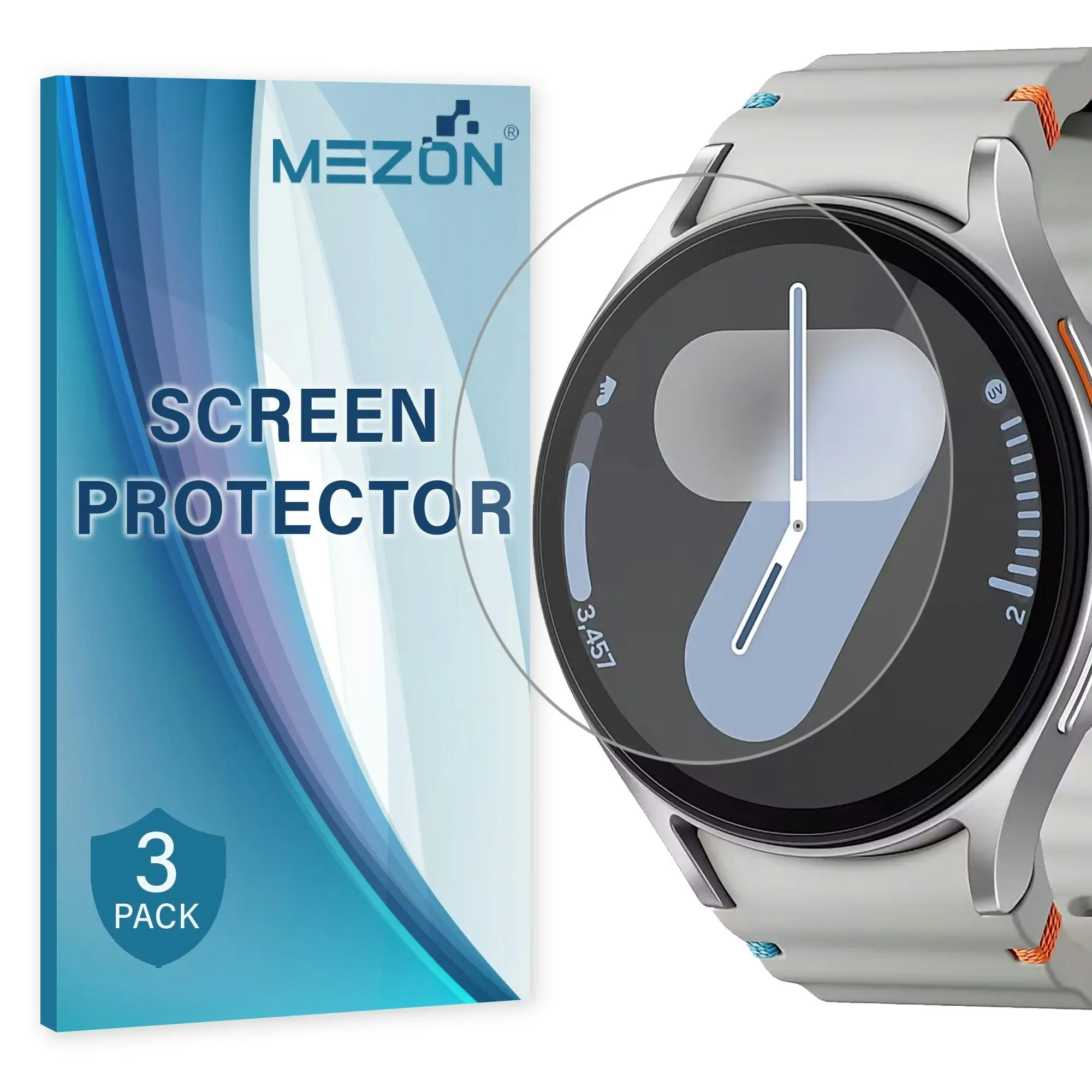 [3 Pack] MEZON Samsung Galaxy Watch7 (44 mm) Ultra Clear TPU Film Screen Protectors – Shock Absorption (Watch 7 44mm, Clear)