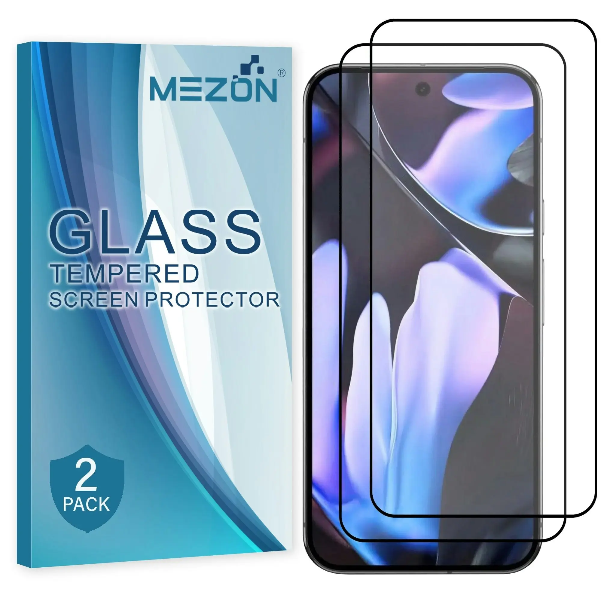 [2 Pack] MEZON Google Pixel 9 Pro XL Tempered Glass Full Coverage Crystal Clear Premium 3D Edge 9H HD Screen Protectors