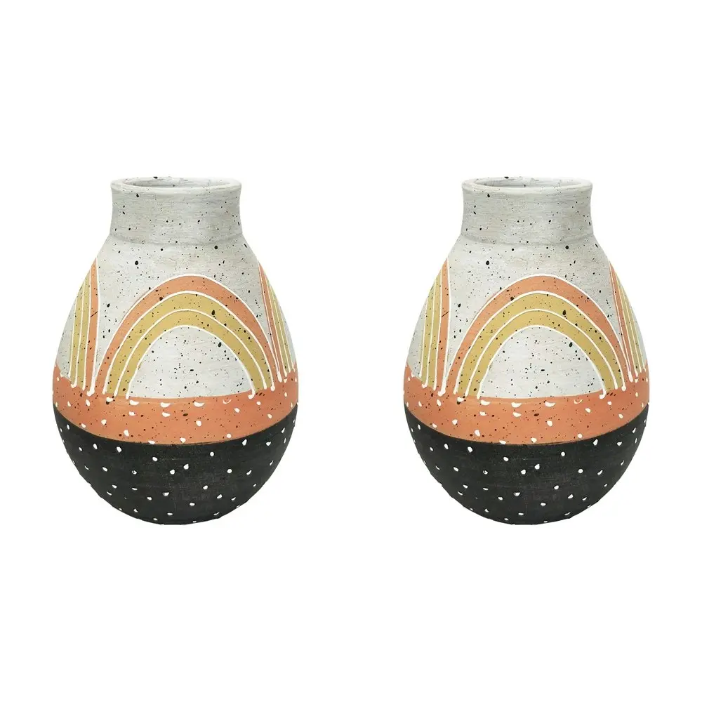 2x Urban Freya Tribal 20cm Ceramic Plant/Flower Vase Home Decor Display Pot LRG