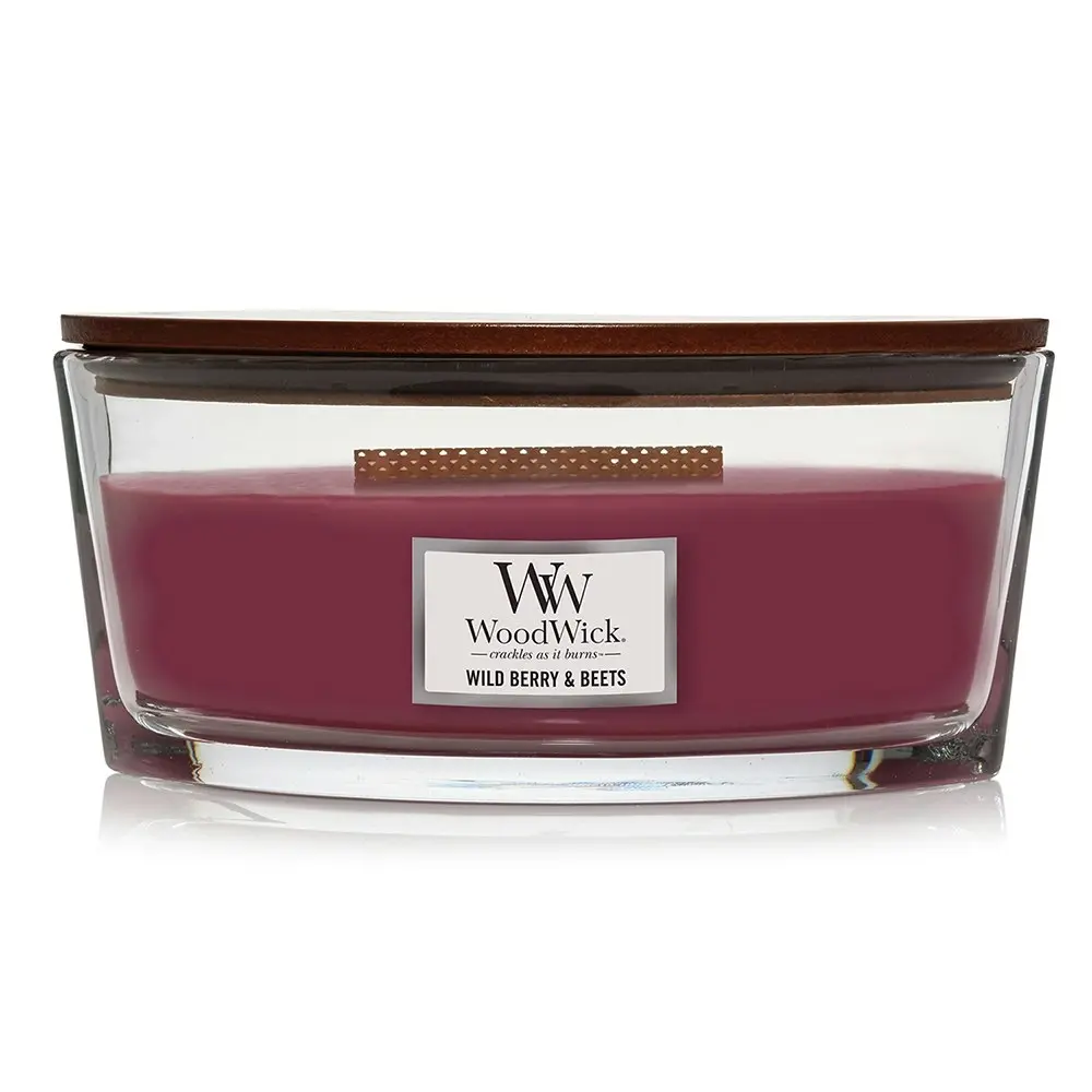 WoodWick 453g Scented Fragrance Soy Wax Candle Wild Berry & Beets Ellipse Red