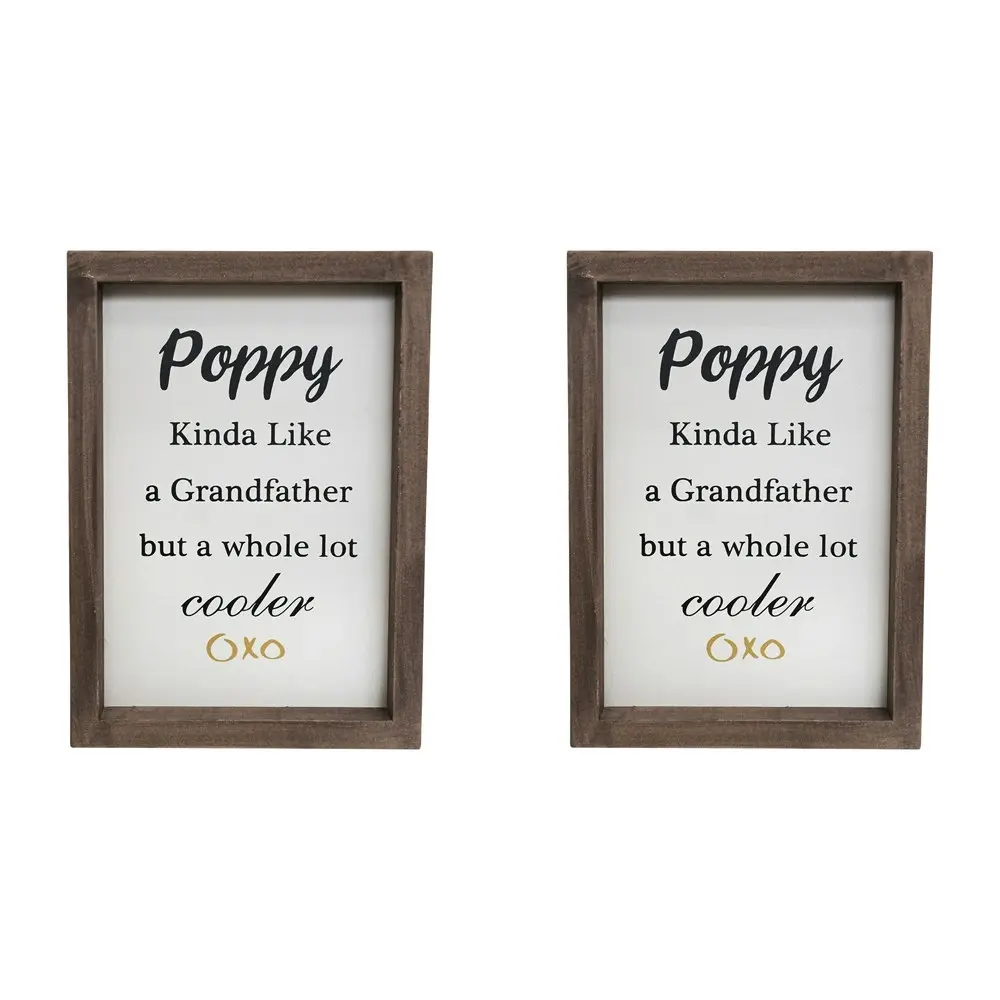 2x LVD 21cm MDF Poppy Kinda Like Sign Wall Hanging Home Decor Shelf Display