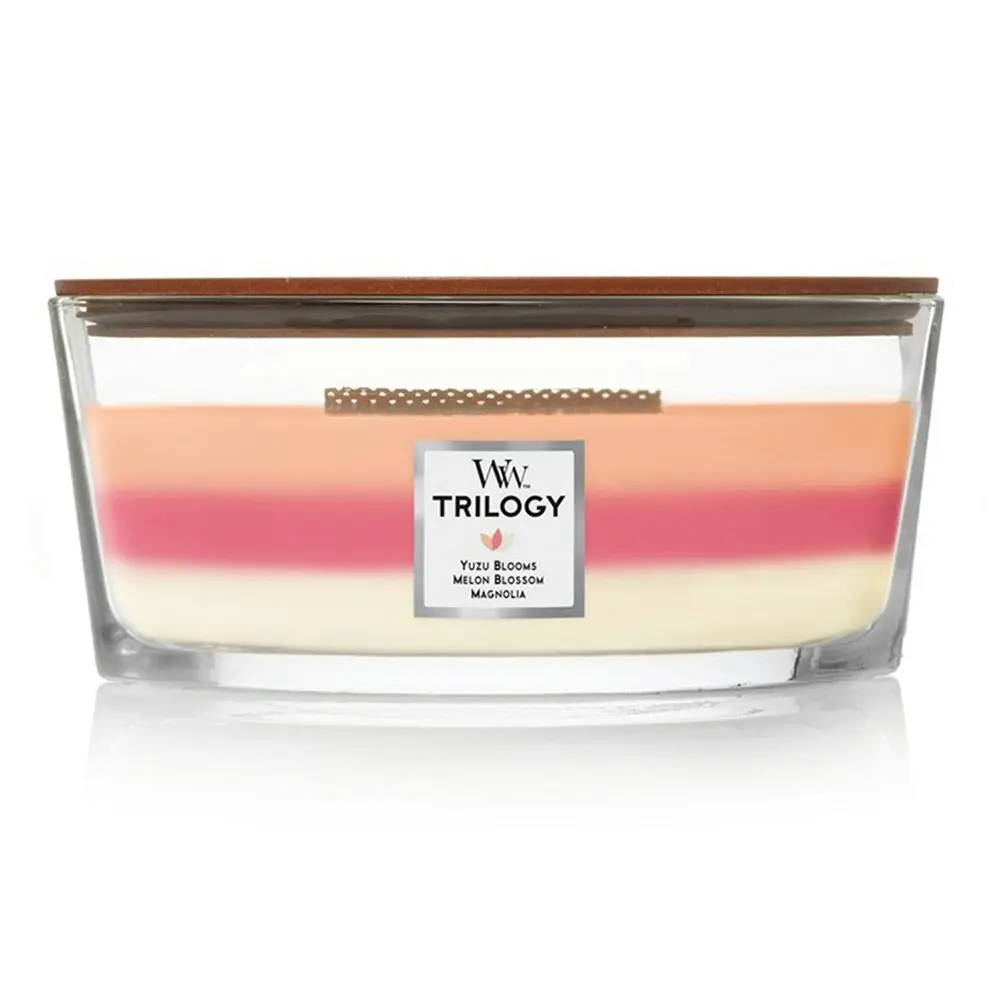 WoodWick 453g Scented Home Fragrance Soy Wax Candle Sheer Tuberose Ellipse Pink