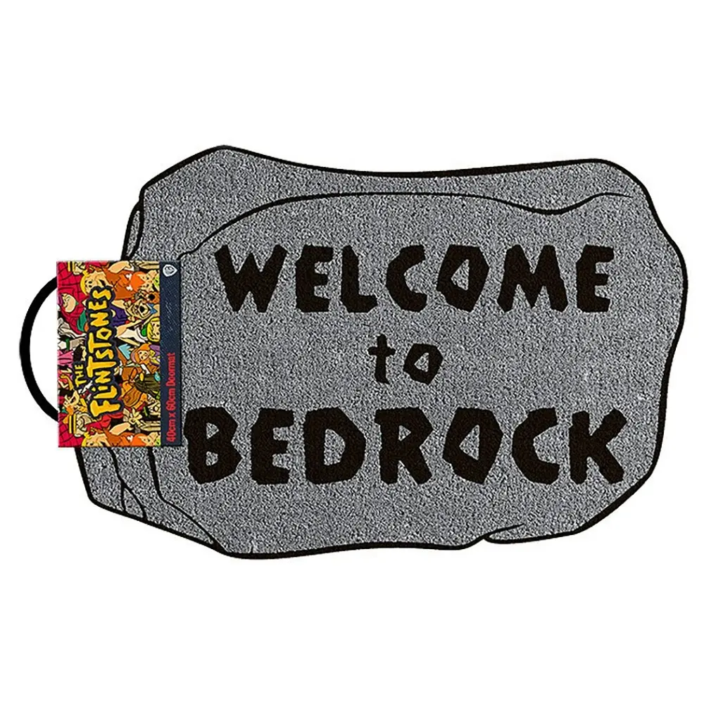 The Flintstones Welcome to Bedrock Themed Novelty Front Door Entrance Doormat