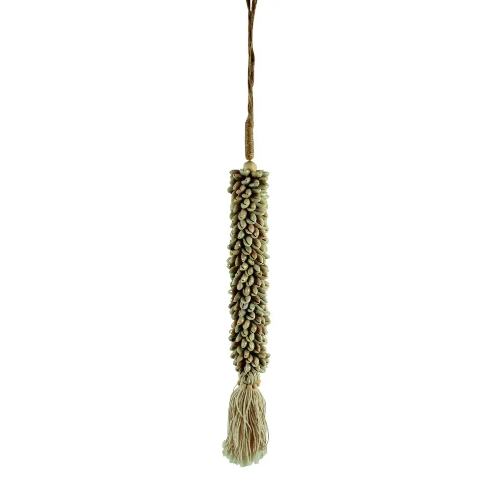 Maine & Crawford Raka Shell 50cm Ornament w/ Tassel Hanging Home Decor Natural