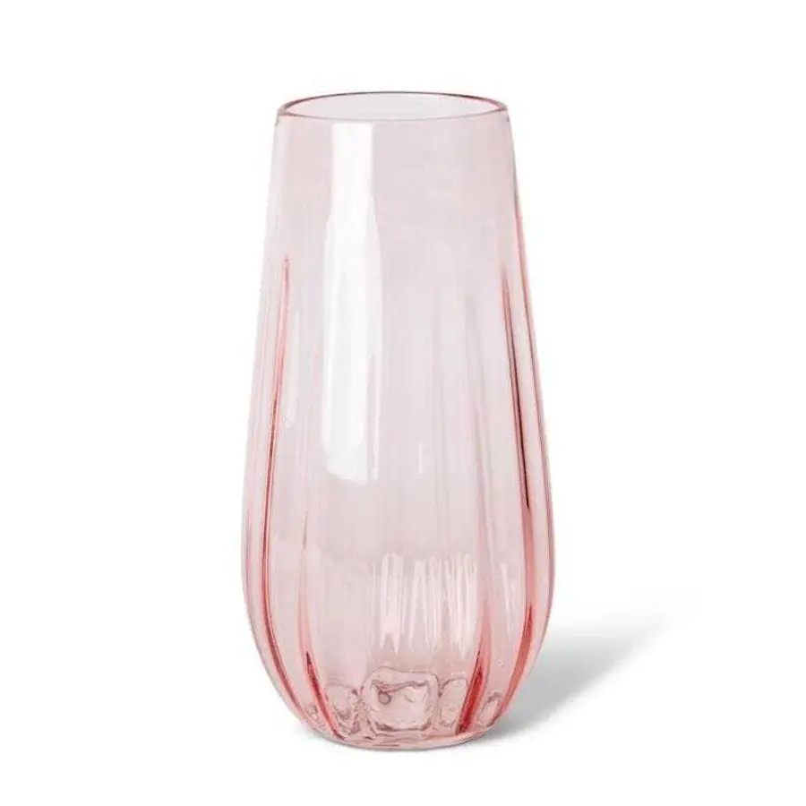 E Style 35cm Glass Demi Tall Plant/Flower Vase Tabletop Home Decor Soft Pink