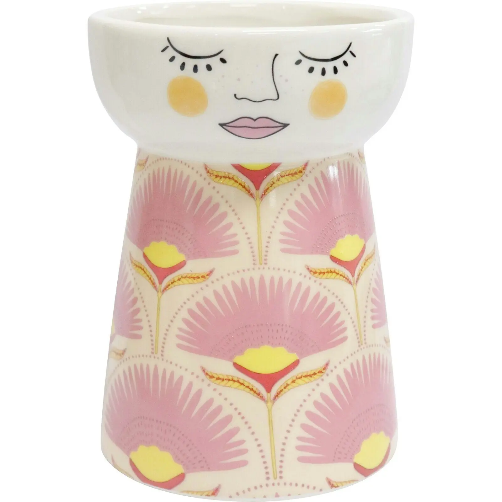 LVD Ceramic Doll Vase Pot Home/Office Tabletop Decorative Display 16cm Chintz