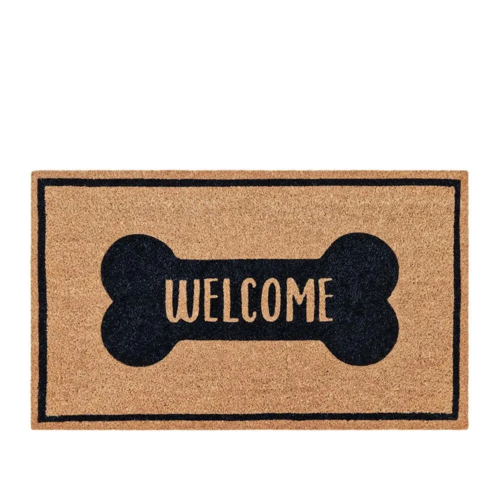 J.Elliot Home Dog Welcome 45x75cm Door Mat Floor Rug PVC Backed Coir Rectangle