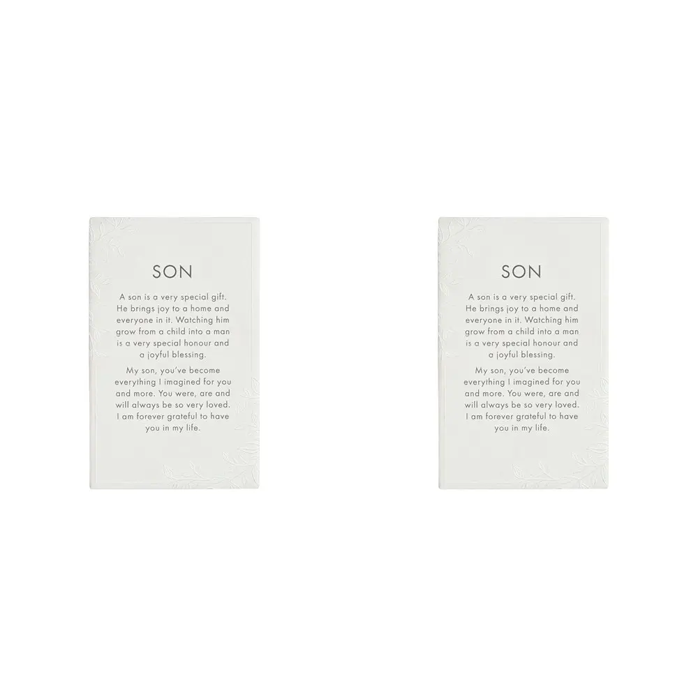 2x Splosh Precious Quote Son Ceramic Standing/Hanging Decor Verse White 10x16cm