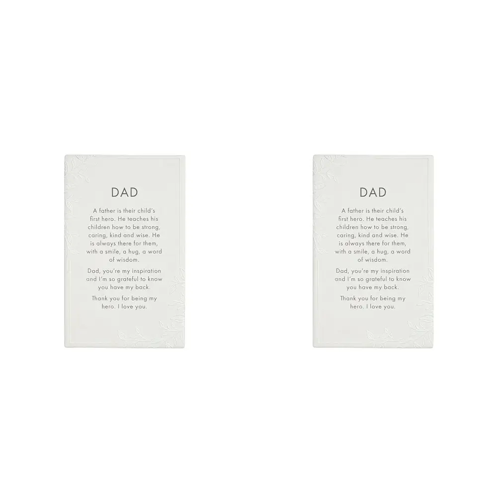 2x Splosh Precious Quote Dad Ceramic Standing/Hanging Father Verse White 16cm