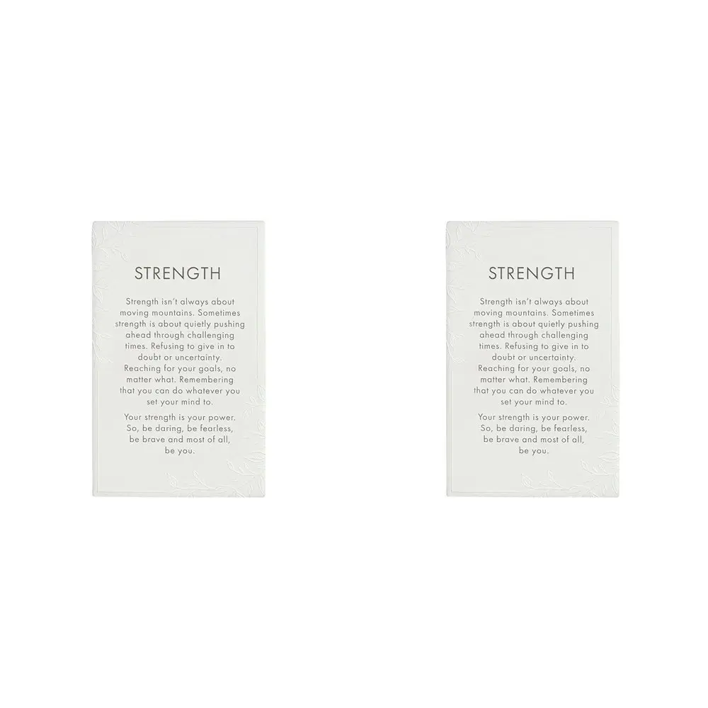 2x Splosh Precious Quote Strength Ceramic Standing/Hanging Verse Decor WHT 16cm