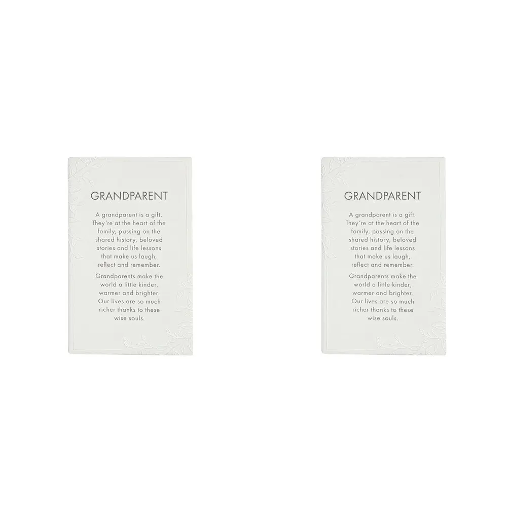 2x Splosh Precious Quote Grandparent Ceramic Standing/Hanging Decor White 16cm