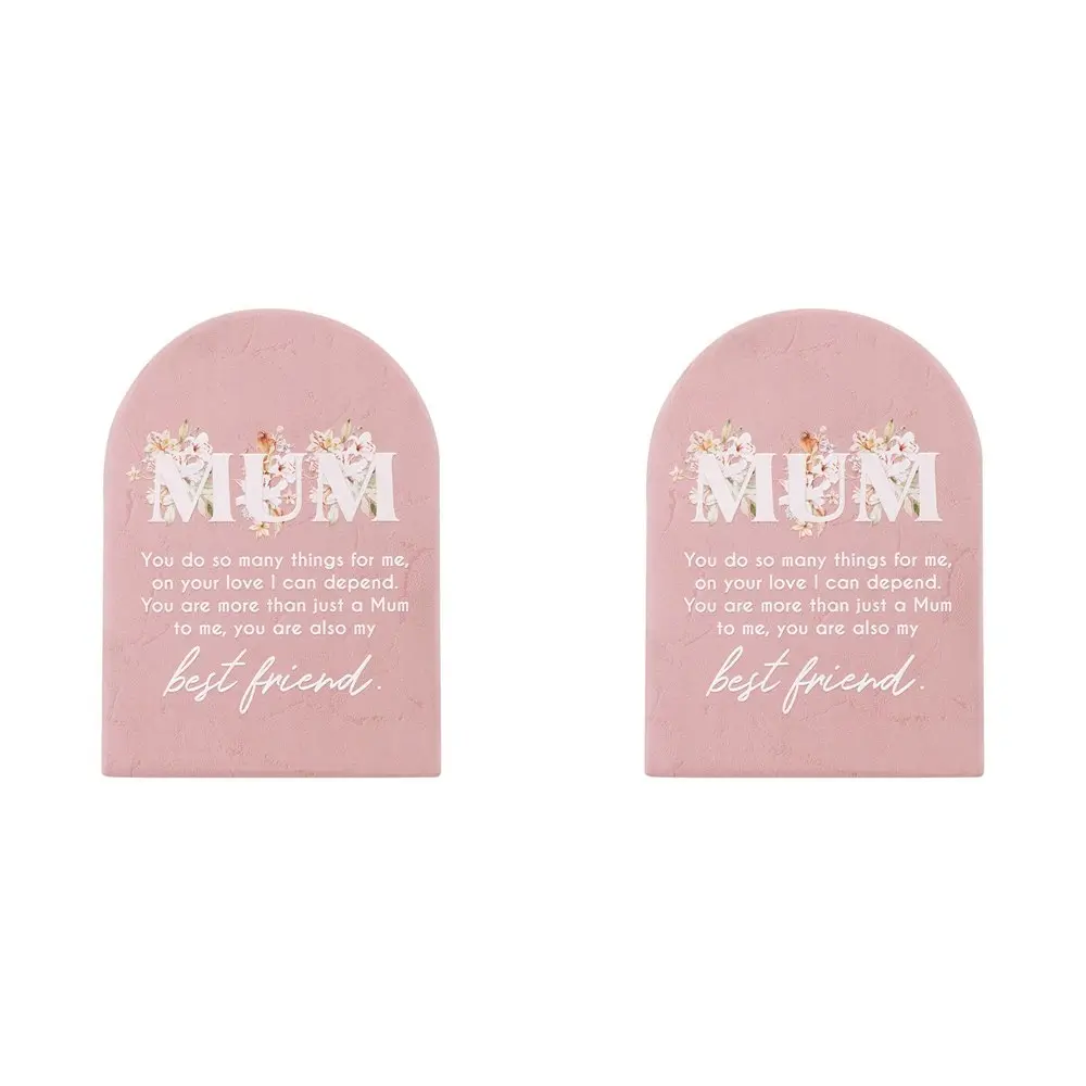 2x Splosh Mothers Day Best Friend Verse Quote Plaque Standing Tabletop 14cm