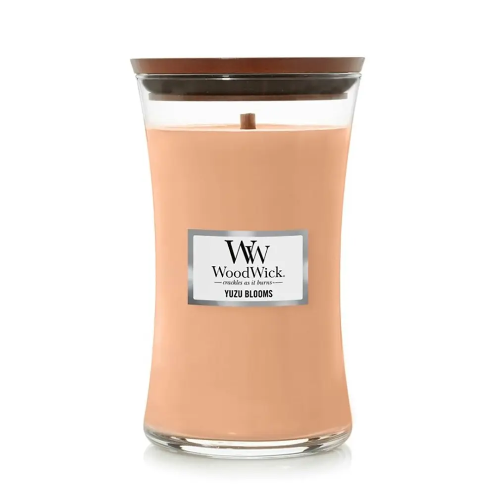 WoodWick 609g Scented Home Fragrance Soy Wax Candle Yuzu Blooms Large Orange