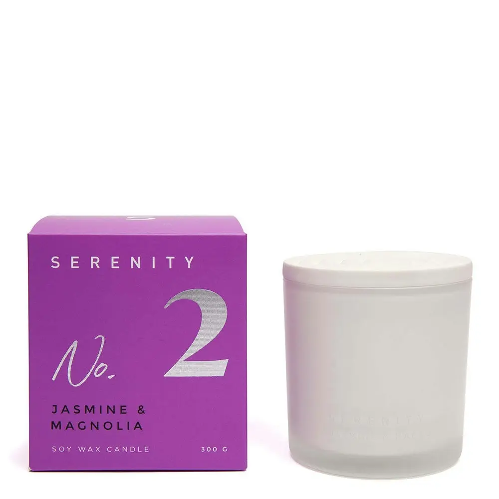 Serenity Numbered Core 300g Scented Soy Wax Candle Fragrance Jasmine Magnolia