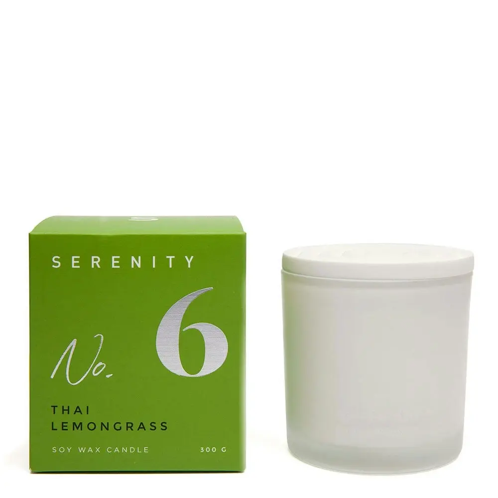 Serenity Numbered Core 300g Scented Soy Wax Candle Fragrance Thai Lemongrass