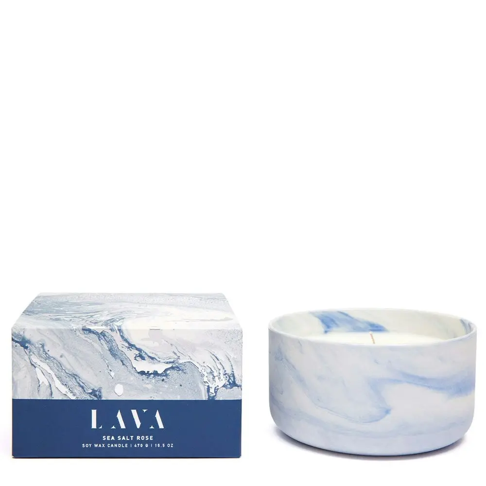 Serenity Lava 470g Large Scented Soy Wax Candle Home Fragrance Sea Salt Rose