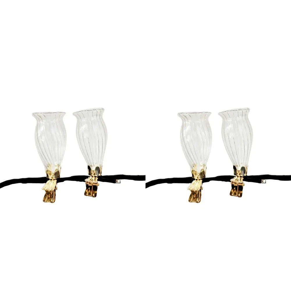 4pc Urban Products Decorative Kinkora Flower Clip Vases Clear Home Decor