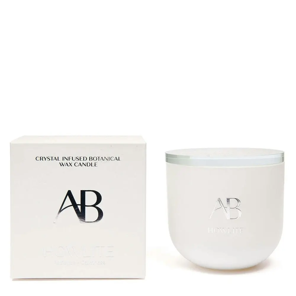 Aromabotanical Howlite Crystal Infused 340g Scented Wax Candle Home Fragrance