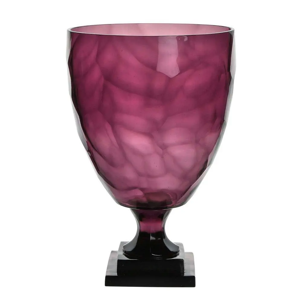 Belle Slyce Amethyst Glass Urn Flower Vase Large 31.5cm Plant Holder Decor Plum