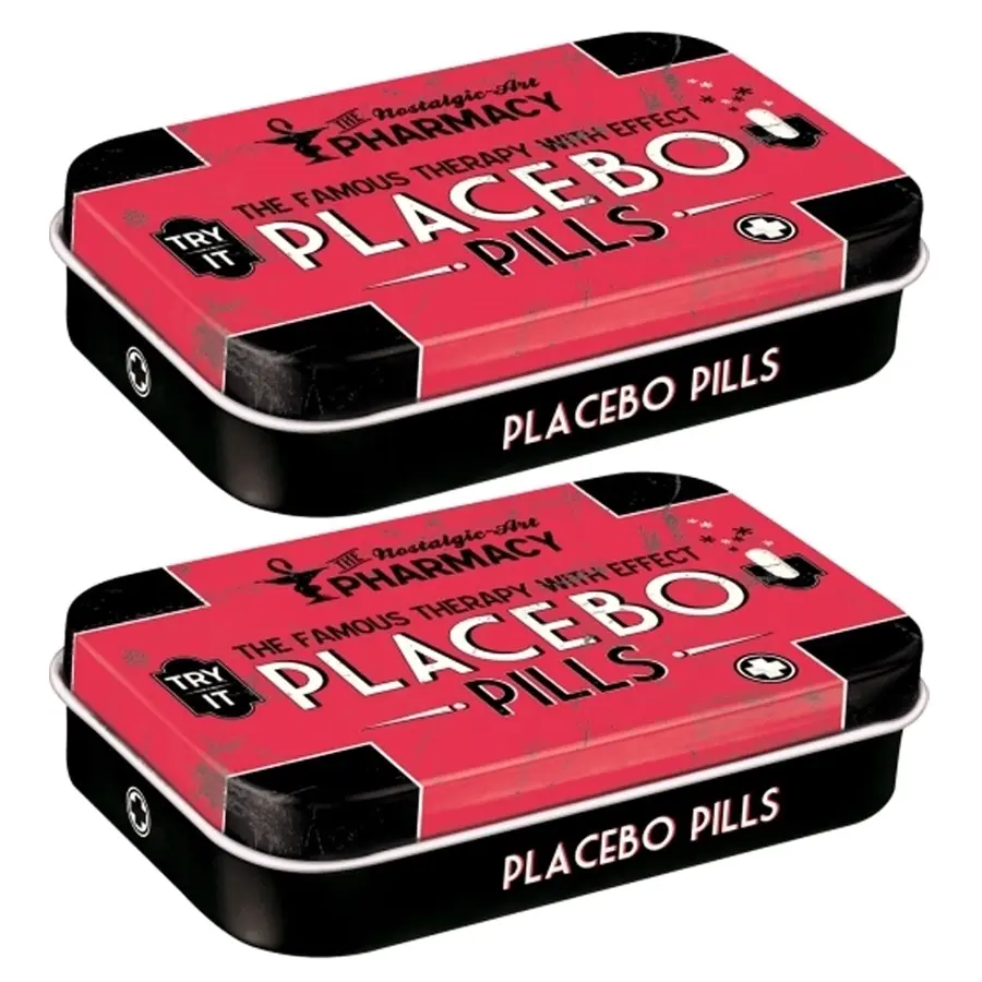 2x Nostalgic Art 10cm Metal Tin Mint Box XL Placebo Pills Fresh Breath Candy