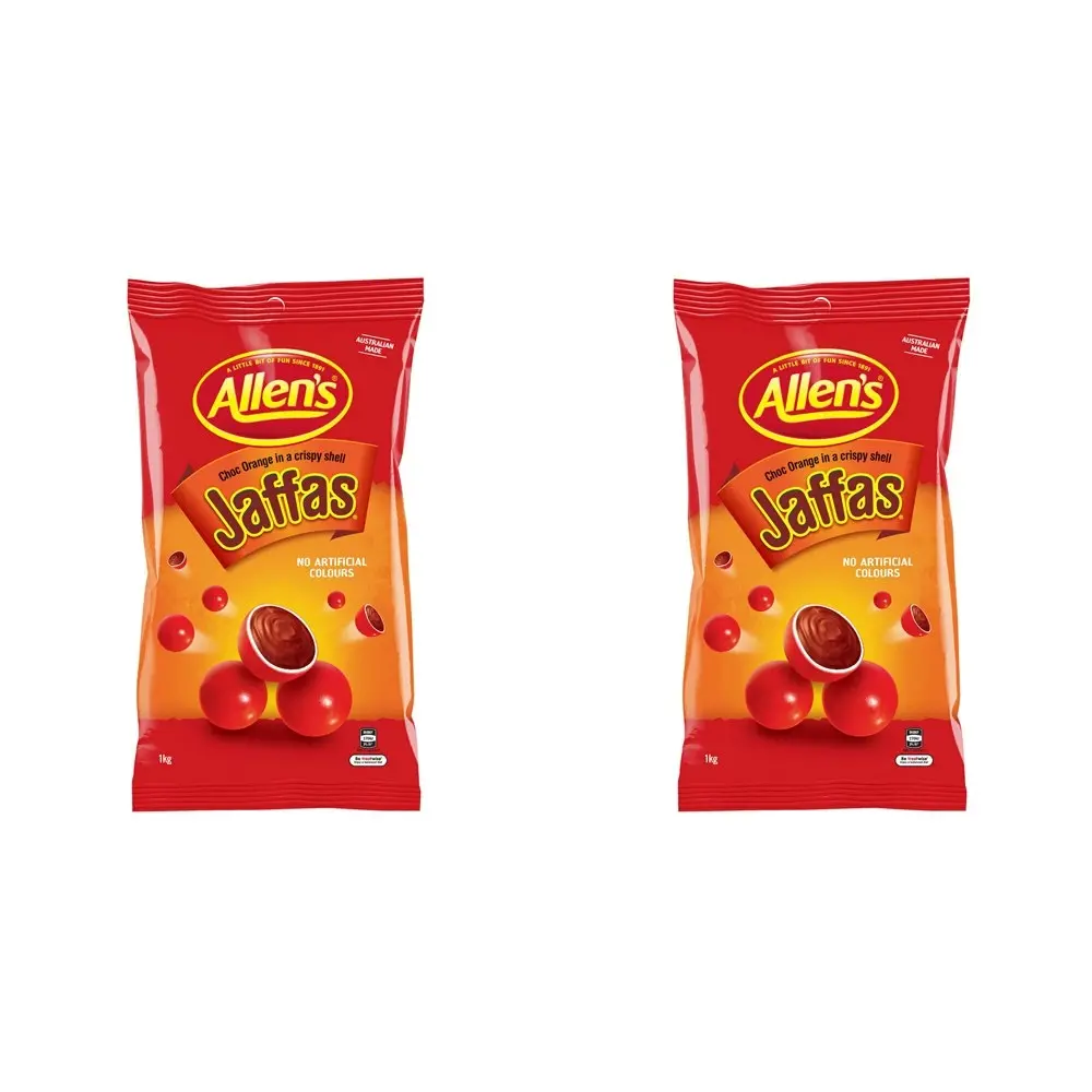 2x Allen's 1kg Jaffas Choc Orange Crispy Crunchy Candy/Lolly Sweet Snack Bag