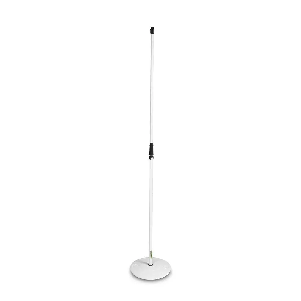 Gravity MS23W Straight 160cm Microphone Steel Stand/Pole w/ Round Base White