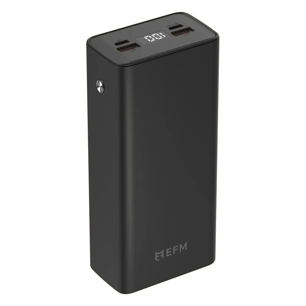 EFM Digital 20W 30000mAh Power Bank USB-A/USB-C Charger Port Universal Black