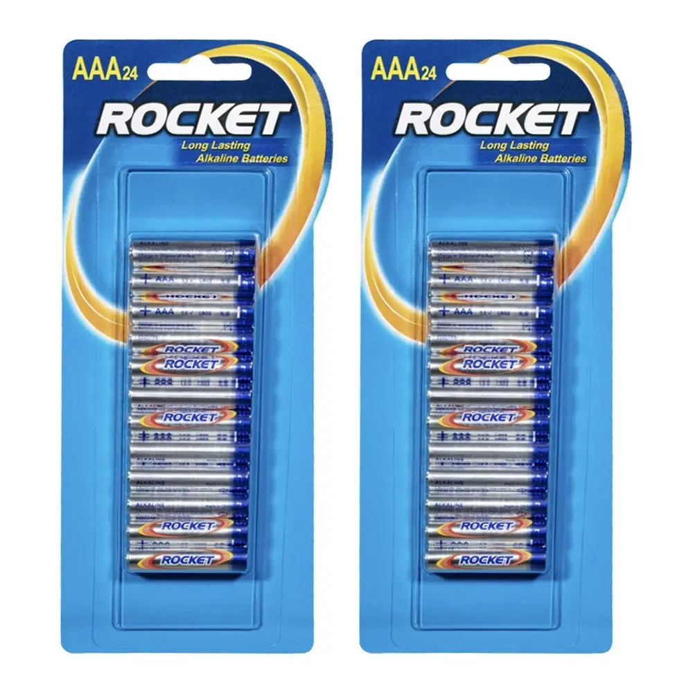 2x 24pc Rocket AAA 1.5V Multi-Purpose Long Lasting Alkaline Battery/Batteries